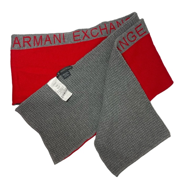 Armani Exchange Scarf Red and Grey - Picture 3 of 5